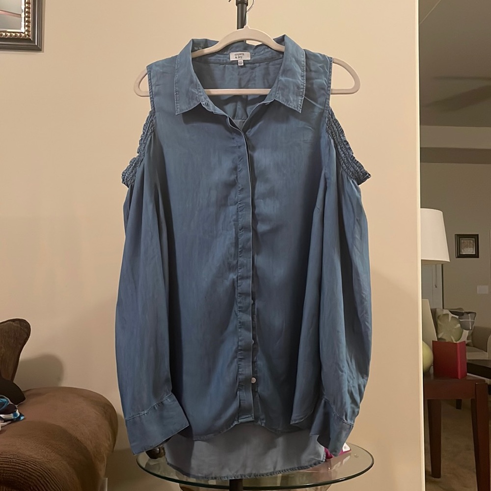 Denim Cold Shoulder